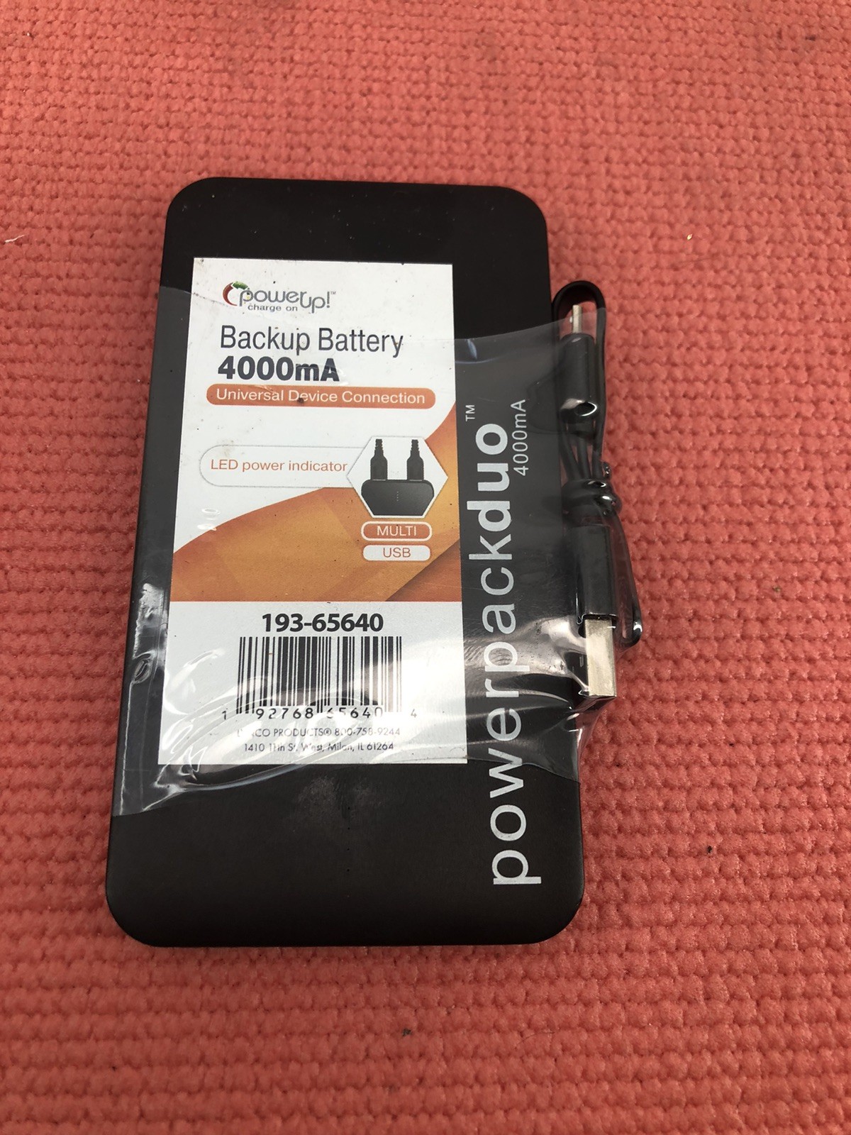 Power Up Backup Battery With USB-C Charging Cable
