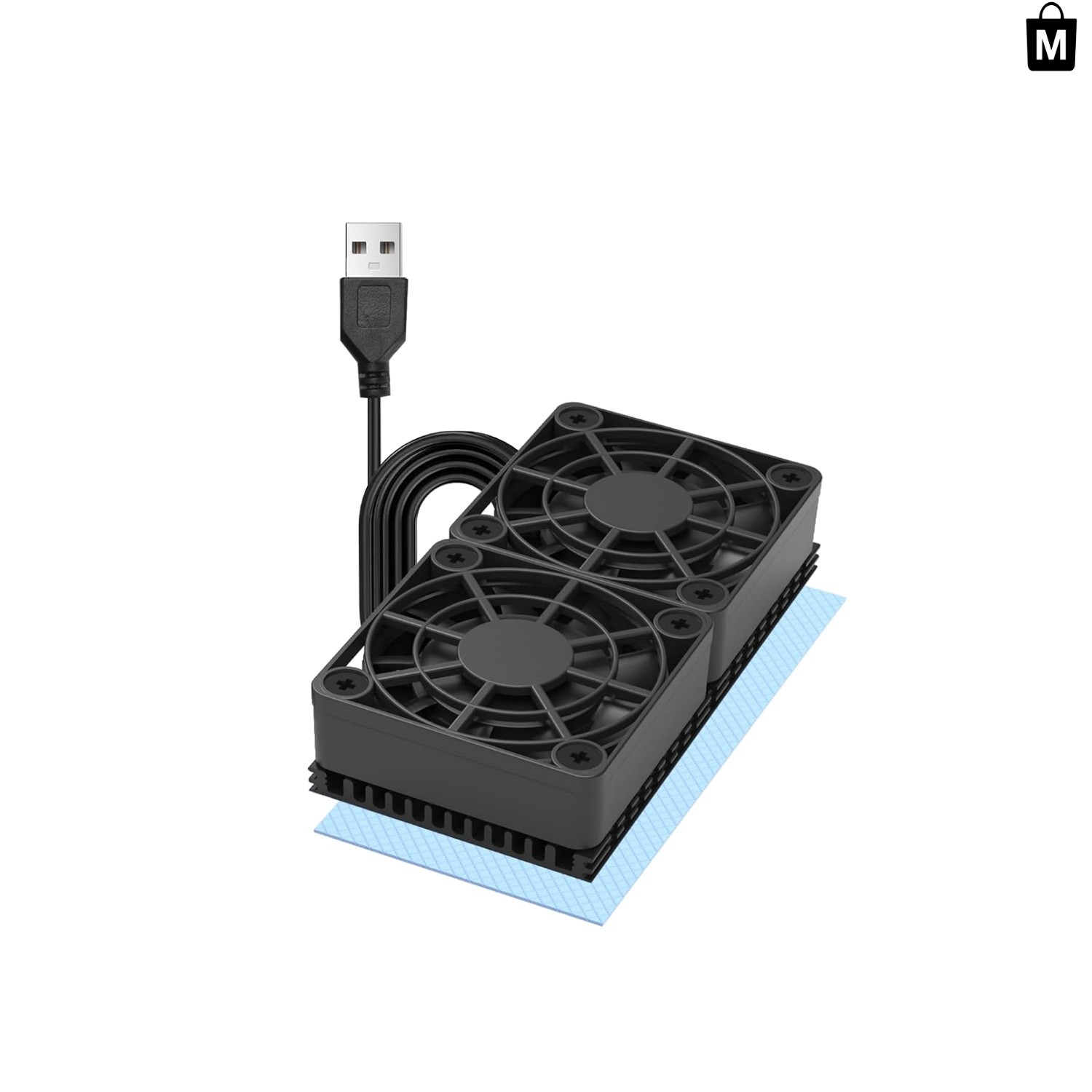 Ultra-Slim 80mm USB Radiator Fan with 6W Thermal Pad for Optimal Device Cooling