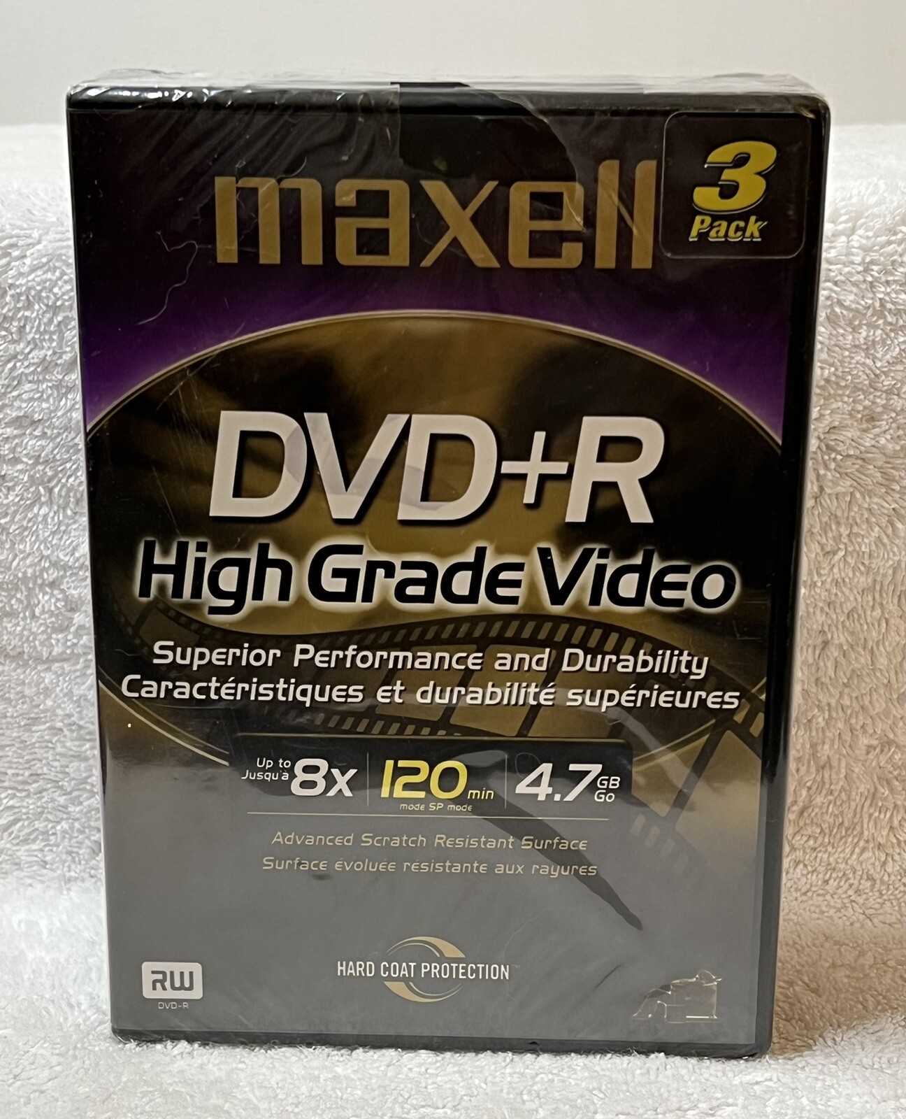 Maxell DVD+R Video 3 Pack Recordable/Scratch Resistant High Grade RW New/Sealed