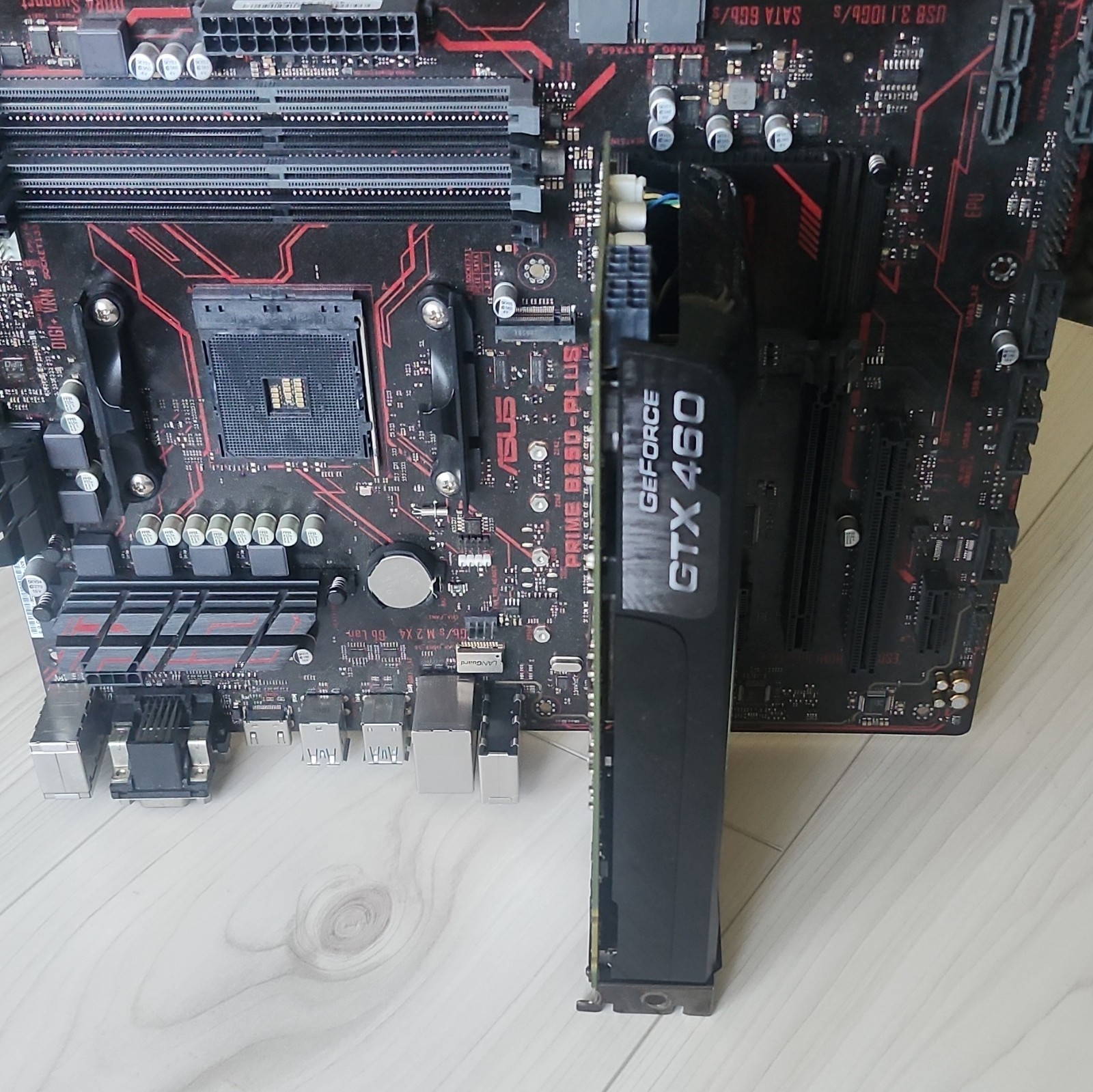 Asus Prime B350 Plus Motherboard Graphics Card Combo EVGA gtx 460