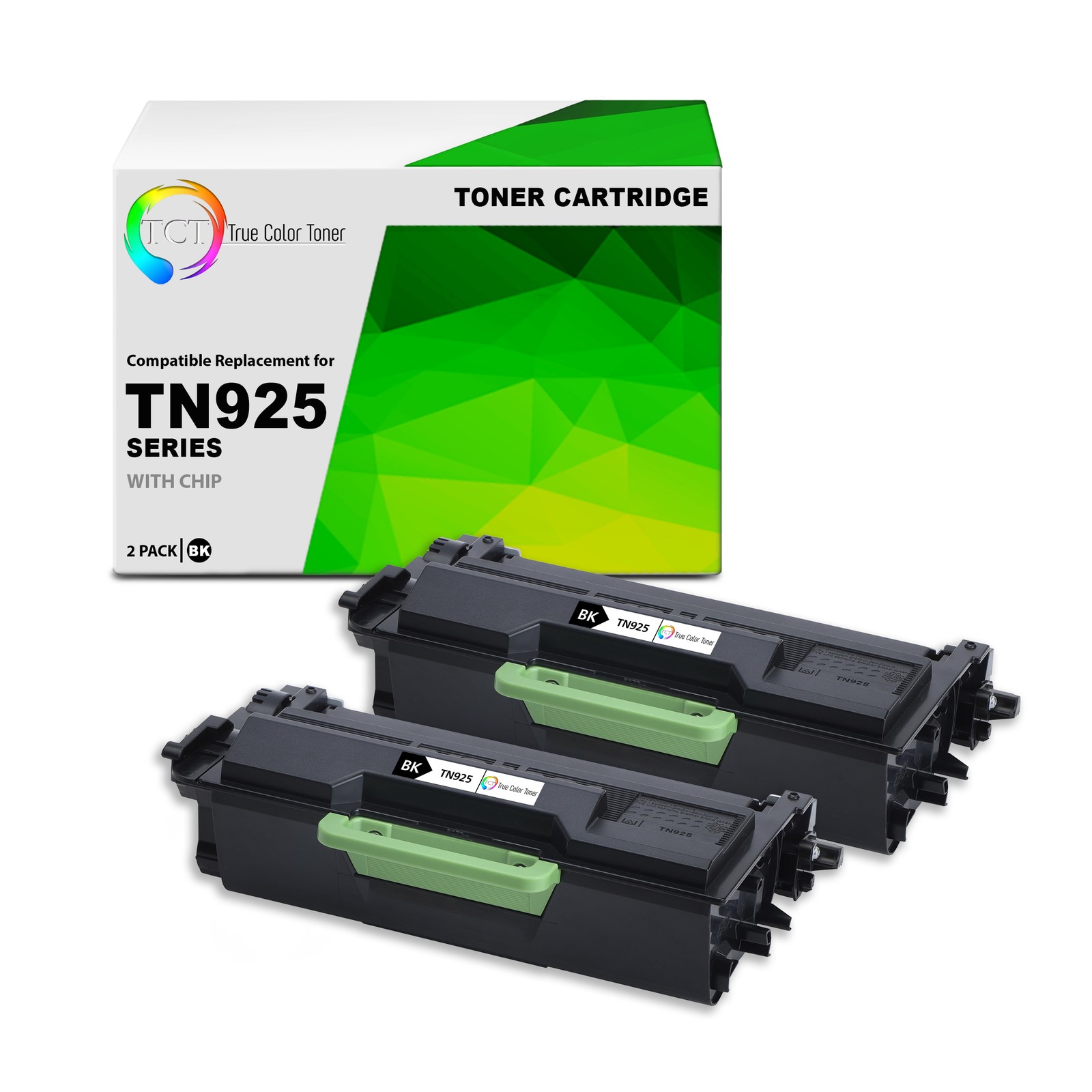 TCT Compatible Black Toner Cartridge Replacement for Brother TN925 – 2-Pack