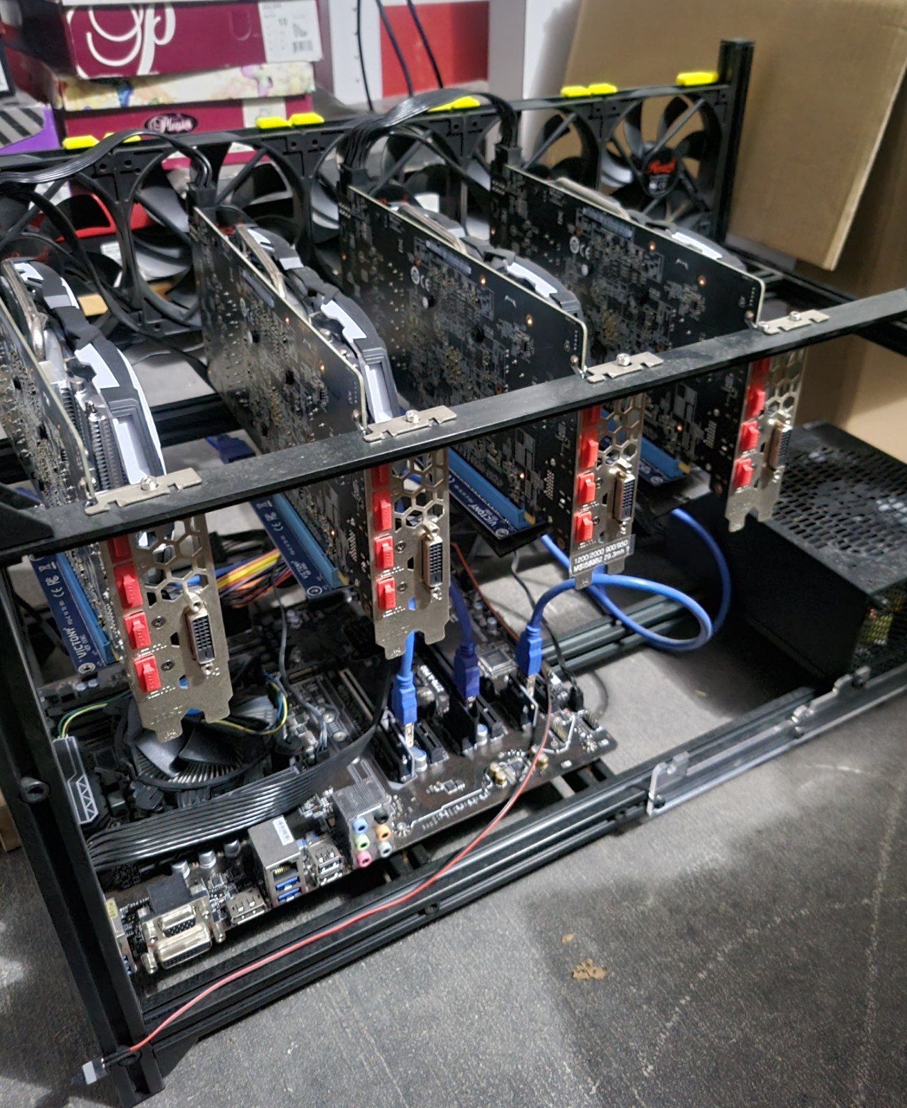 GPU Mining Rig, Cables, Accessories, Power Supply, RX580 AMD, Wholesale Lots