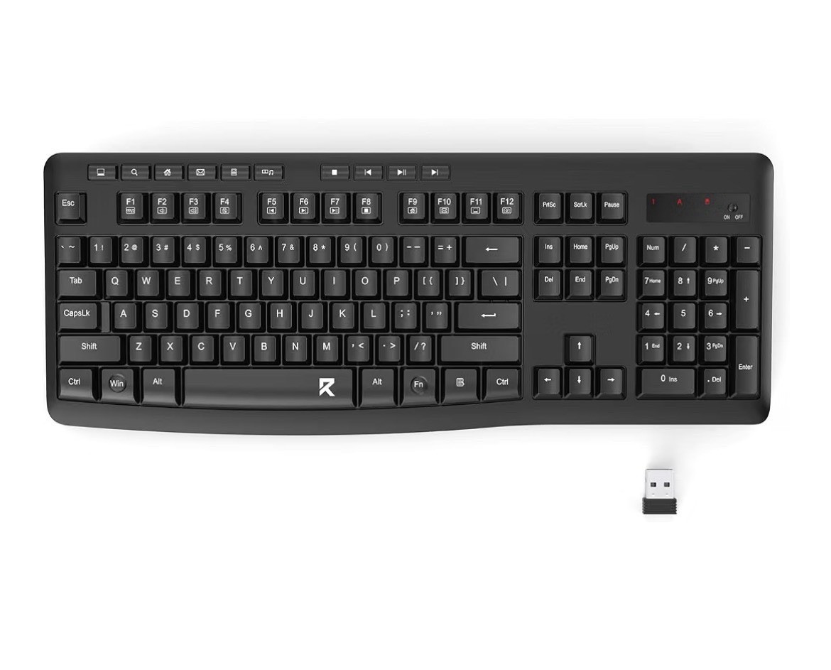 Redragon Wireless Keyboard, 2.4G Full-Sized Ergonomic Wireless Computer Keyboard