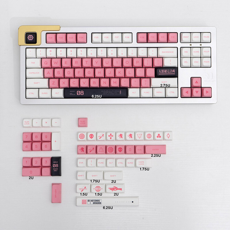 GMK Copy EVA-08 Pink White Keycap XDA Profile PBT 138pcs/set