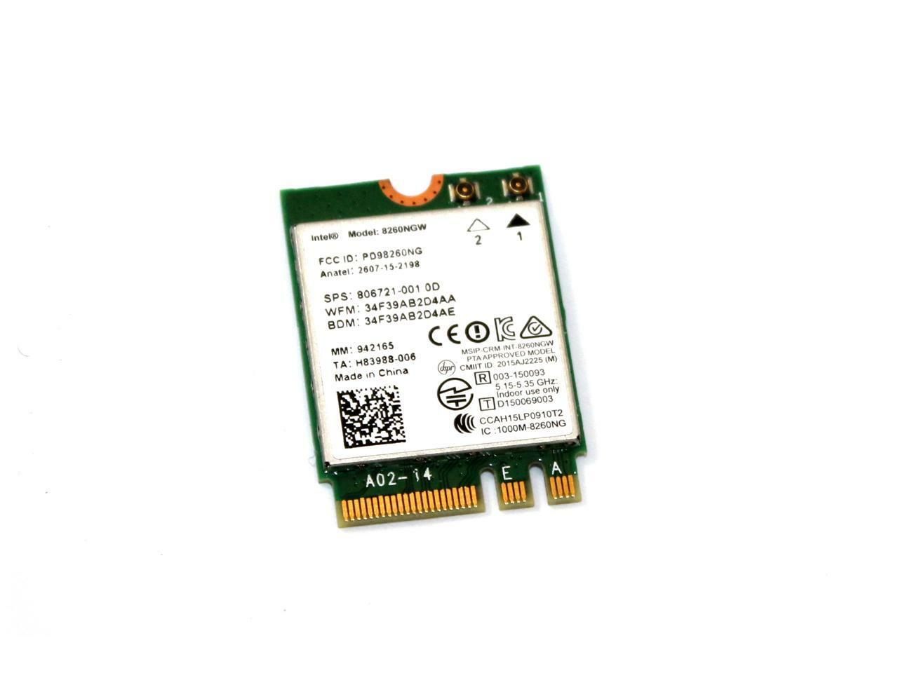 HP Intel 8260NGW M.2 2230 WiFi & Bluetooth (PLC: 806721-001 0C) US Seller
