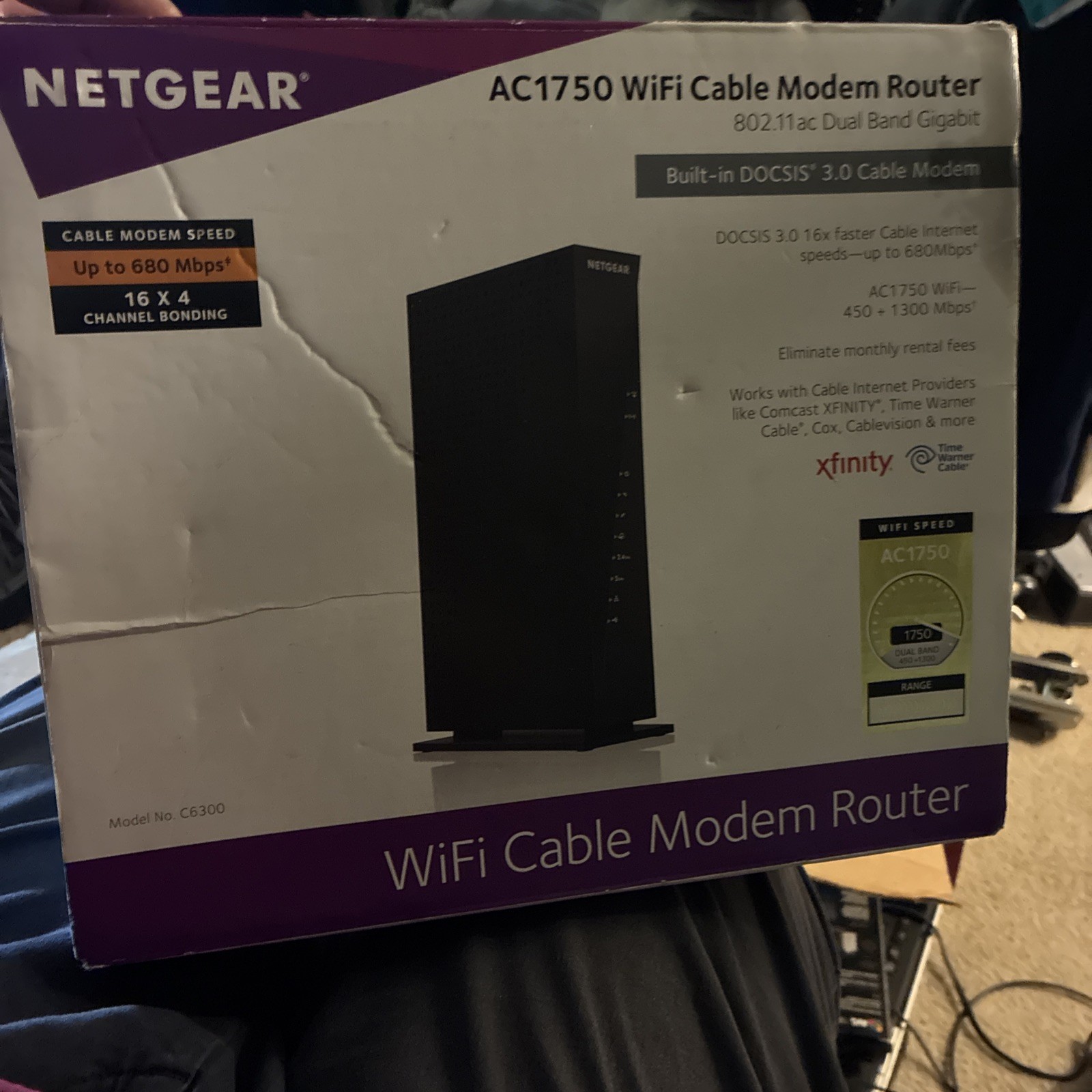 NETGEAR AC1750 WiFi Cable Modem Router Dual Band Gigabit 