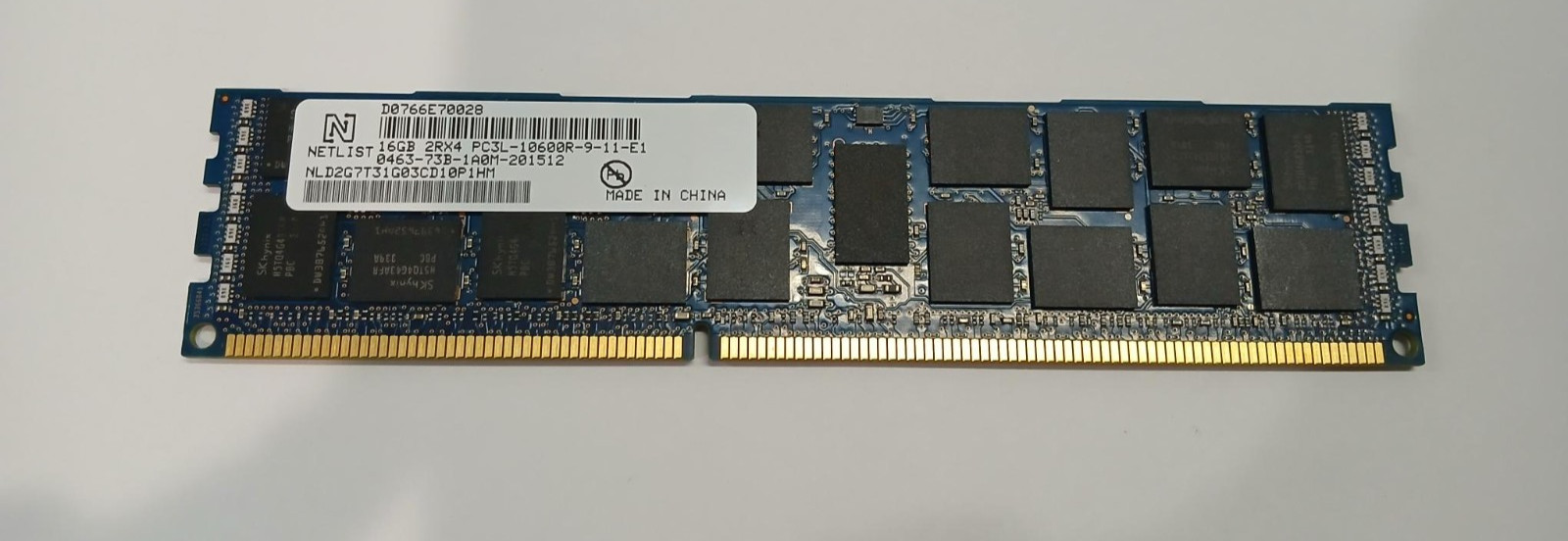 Netlist NLD2G7T31G03CD10P1HM 16GB 2Rx4 PC3L 10600R Memory Module