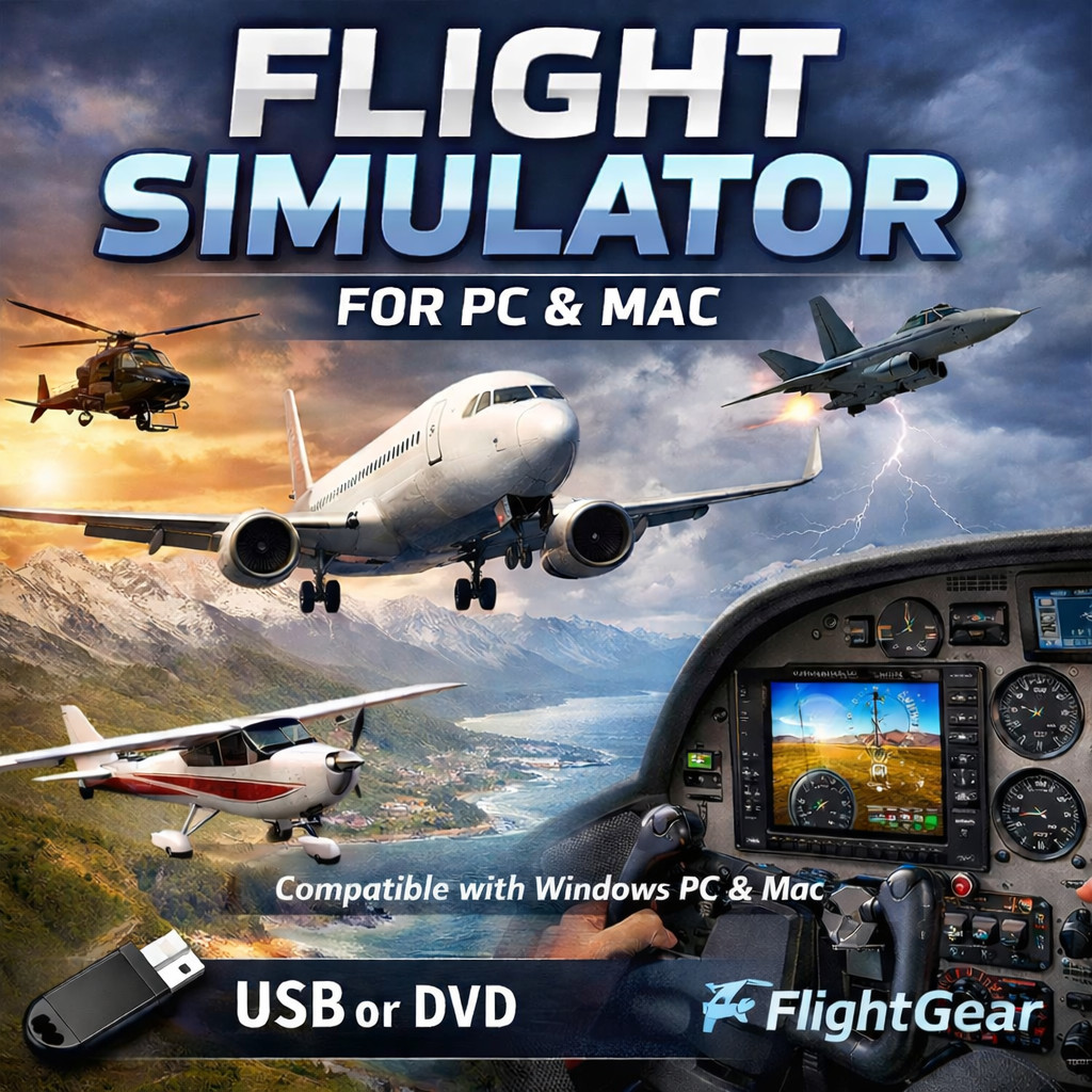 Flight Simulator 2026 software for PC | Learn to Fly Aircraft | USB