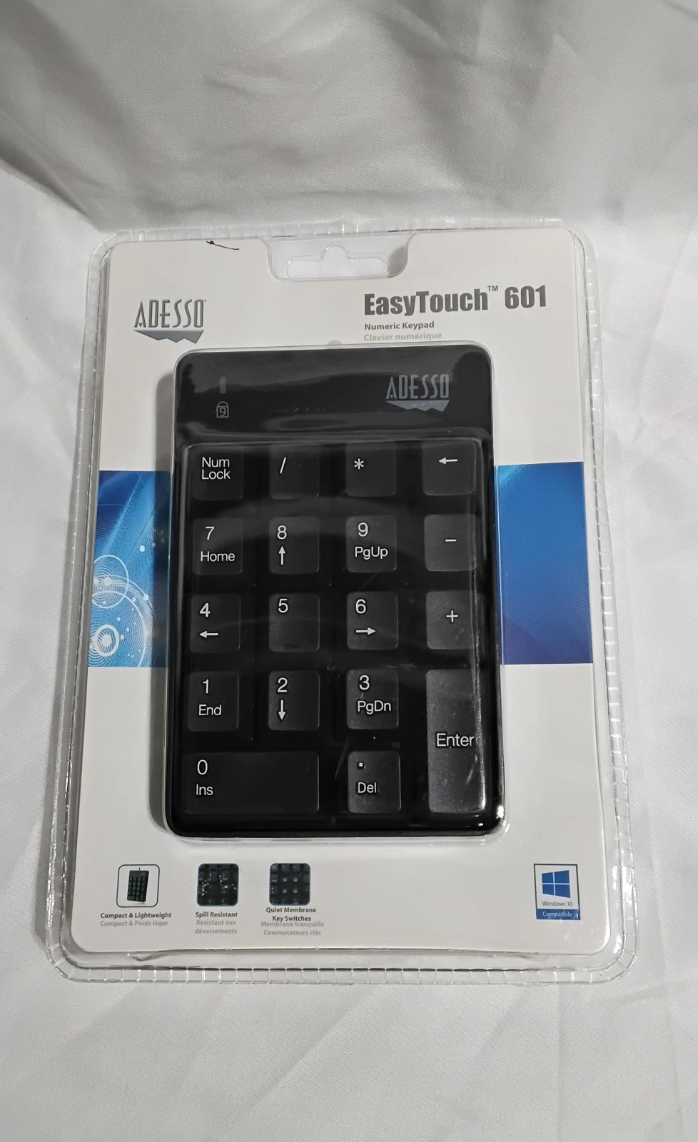 Adesso USB Spill Resistant 18-Key Numeric Keypad Model AKB-601UB