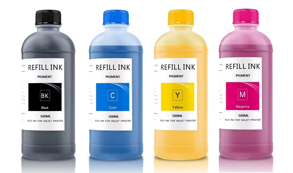500ml Universal Pigment Refill Ink Bottles, Bulk 4-Pack for CISS