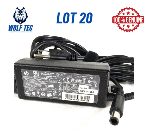 LOT 20 Genuine 65W AC Adapter for HP dv4 dv5 dv6 dv7,zbook 15 17 G1 G2 Desktop
