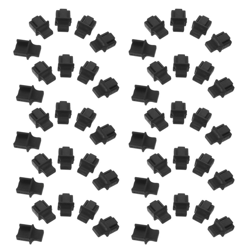 100Pcs Reusable Silicone Ethernet Port Dust Caps Black Network Connector Covers