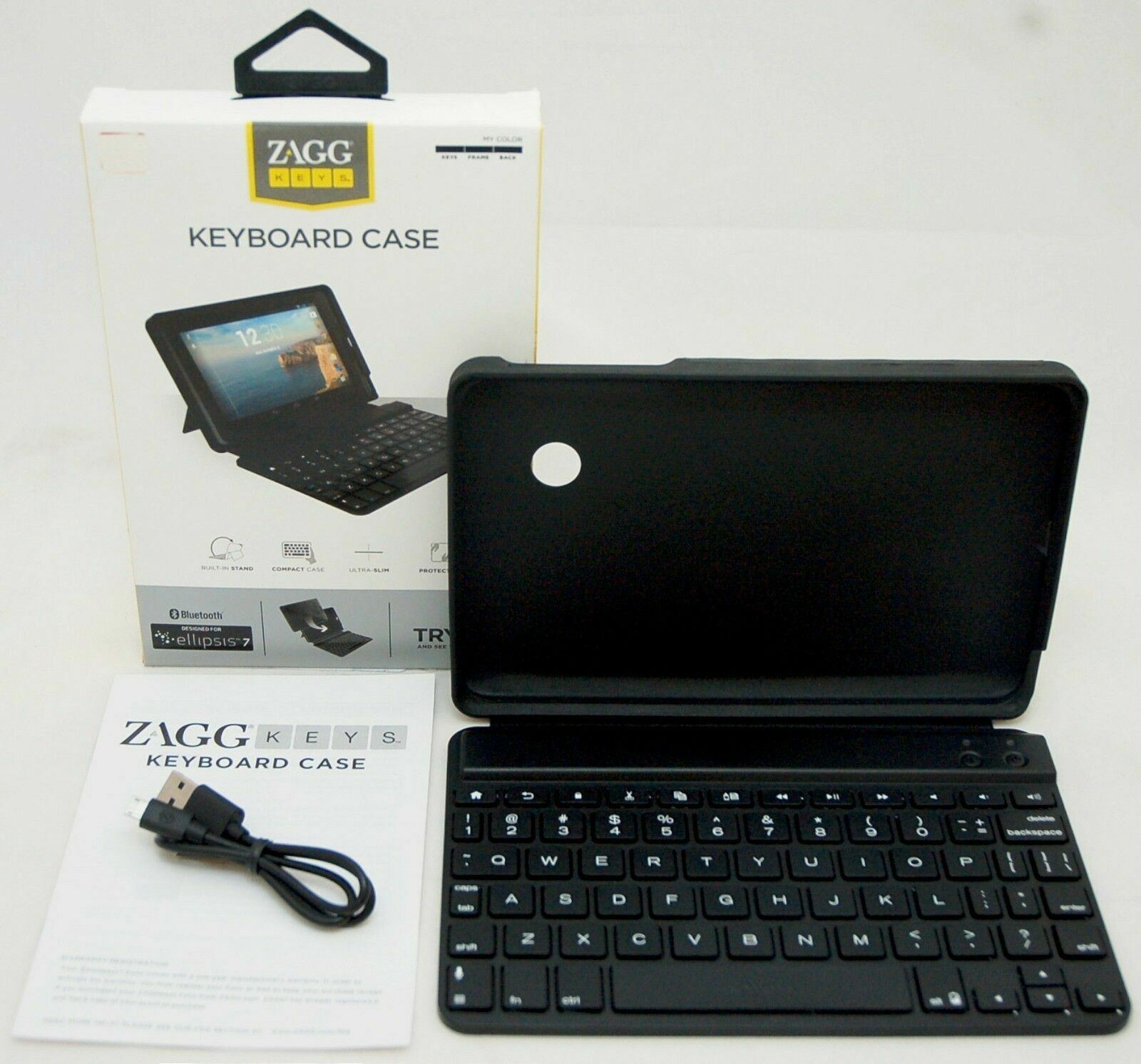 NEW Zagg Folio Ellipsis 7 Bluetooth Protective Keyboard Case Tab Stand Verizon
