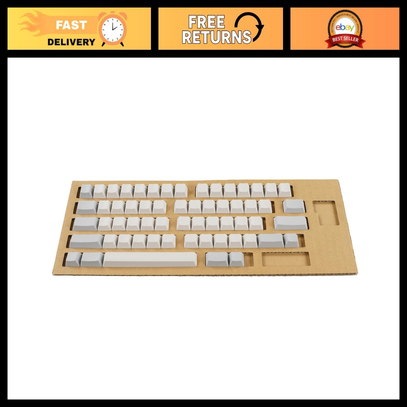 60-Key White Key Top Set for Mechanical Keyboard - Non-Engraved, USB Touch Typin