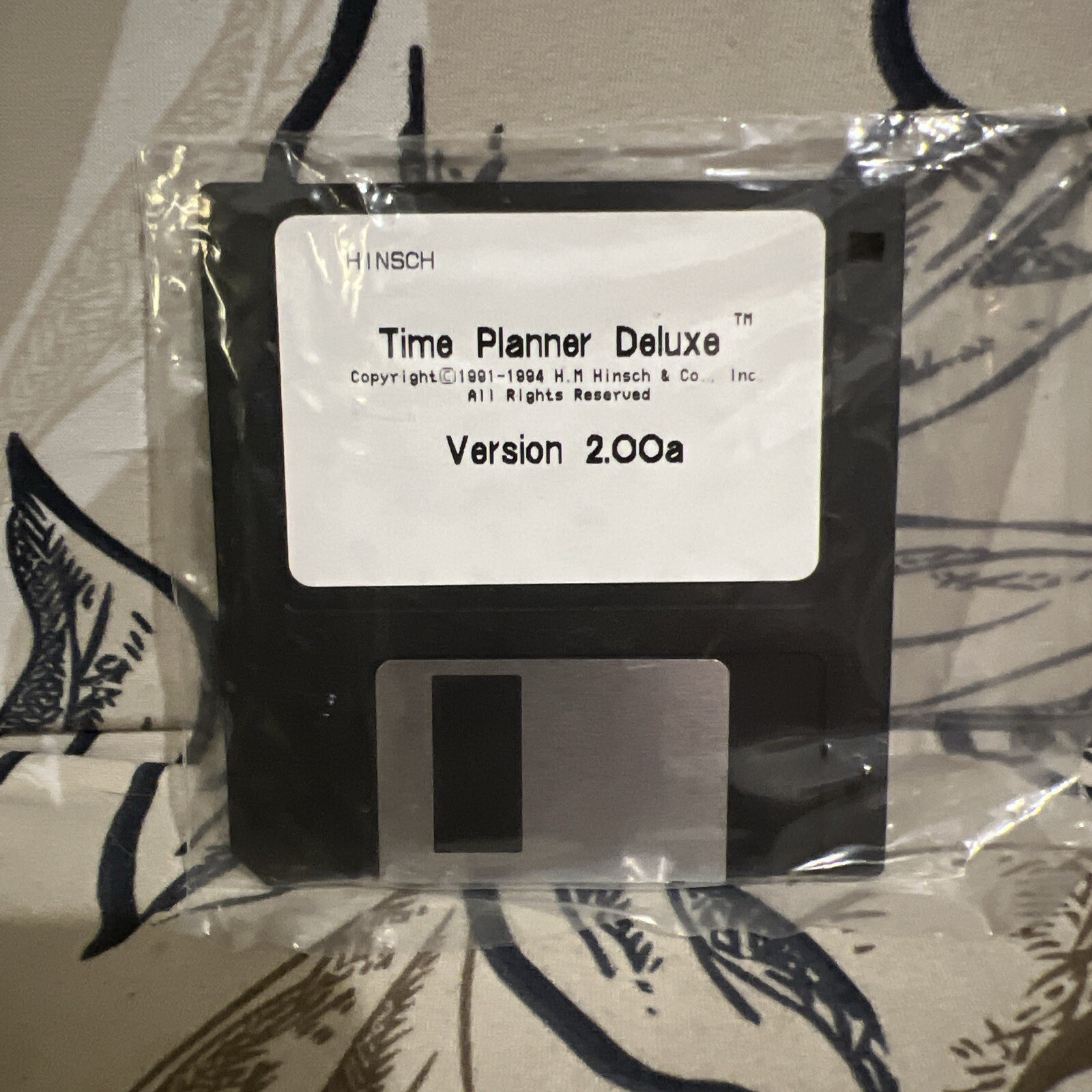 Vintage 1994 Hinsch Time Planner Deluxe Version 2.00a 3.5" Floppy Disk VHTF