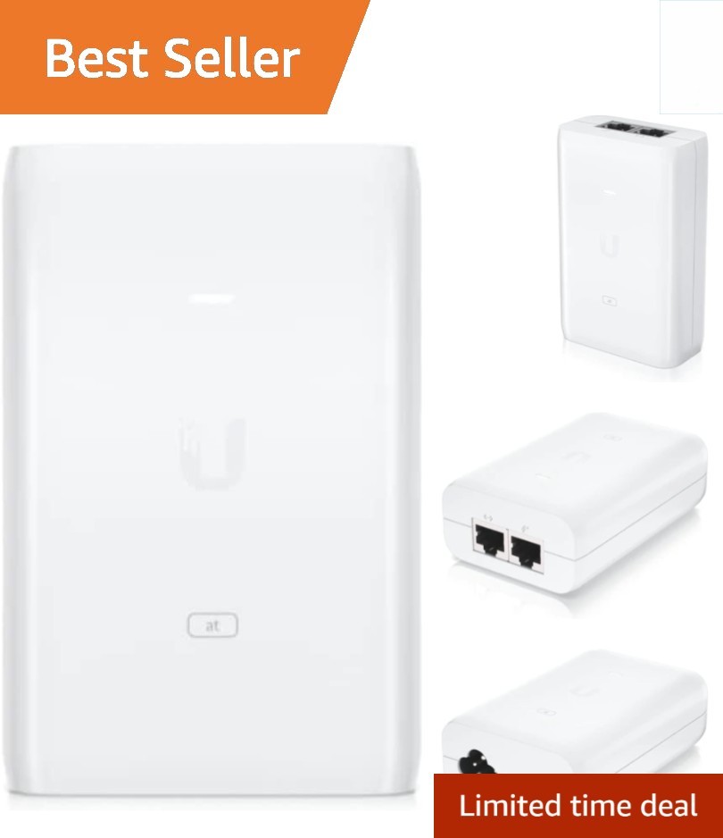 Compact Ubiquiti PoE Injector - 30W Power for U6 APs & Cameras, Surge Shielded