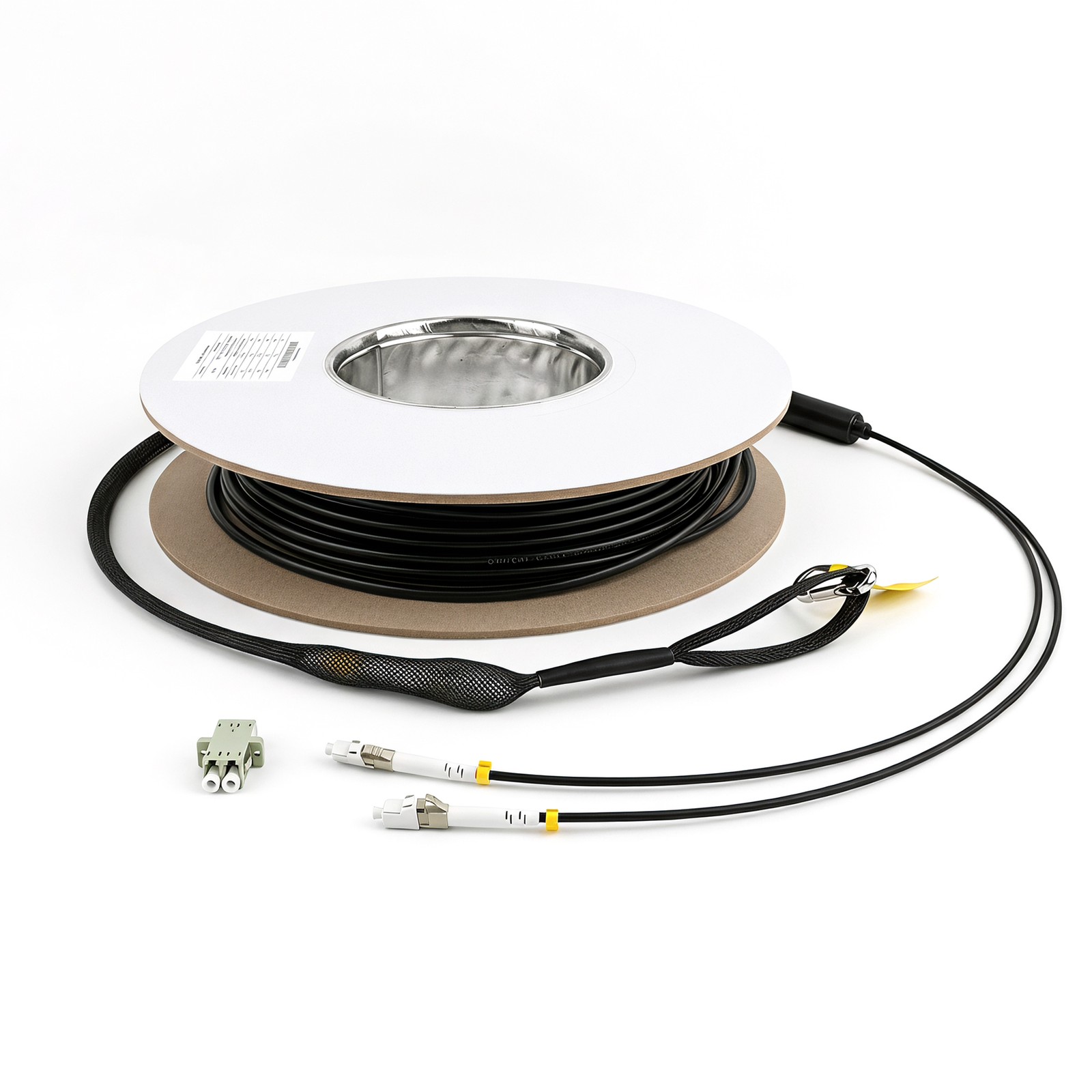 OM4 2 Core Multimode LC to LC  Armored  Fiber Optic Patch Cable TPU Jacket