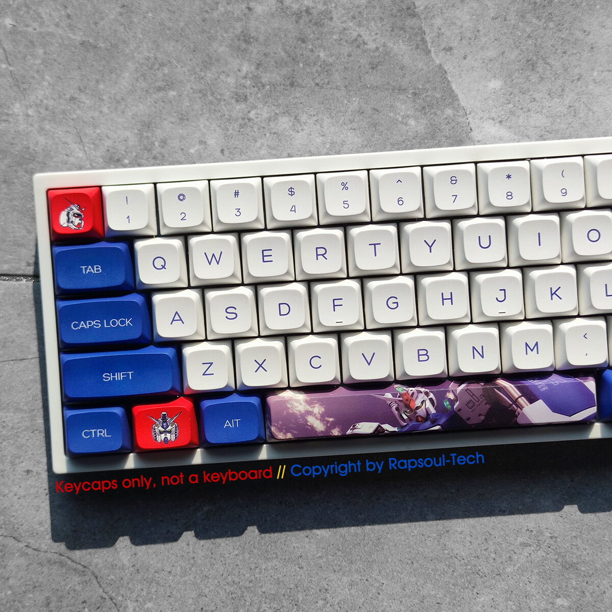 GUNDAM RX78-2 Keycaps set PBT XDA 150Keys for Cherry MX Mechanical Keyboards