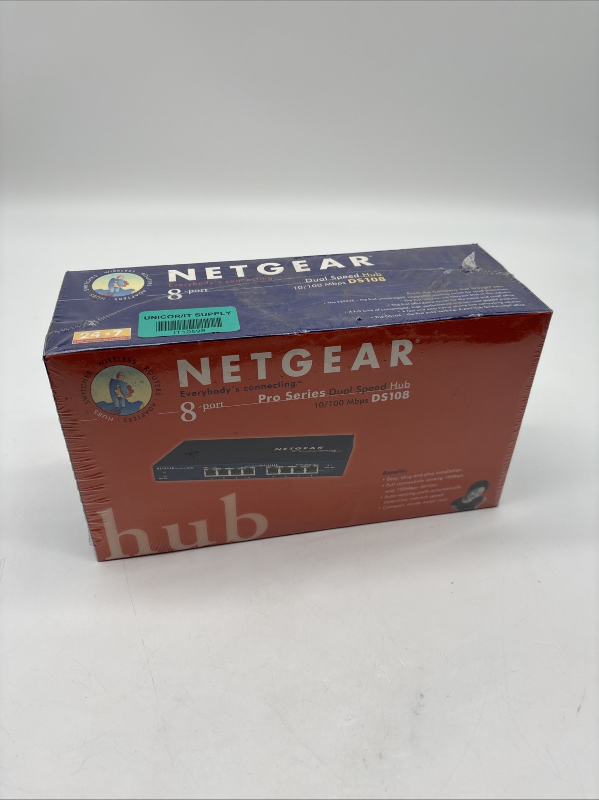 Netgear Dual Speed DS108 8-Port Fast Ethernet 10/100 Mbps Hub NEW IN BOX SEALED