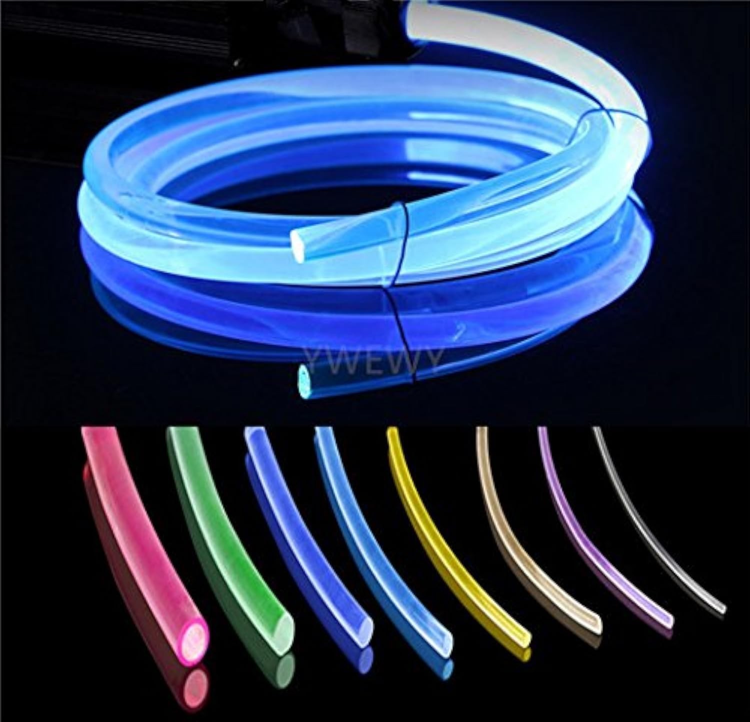 3.28ft PMMA Plastic Optic Fiber Side Glow Cable for LED Light Source (0.12in)