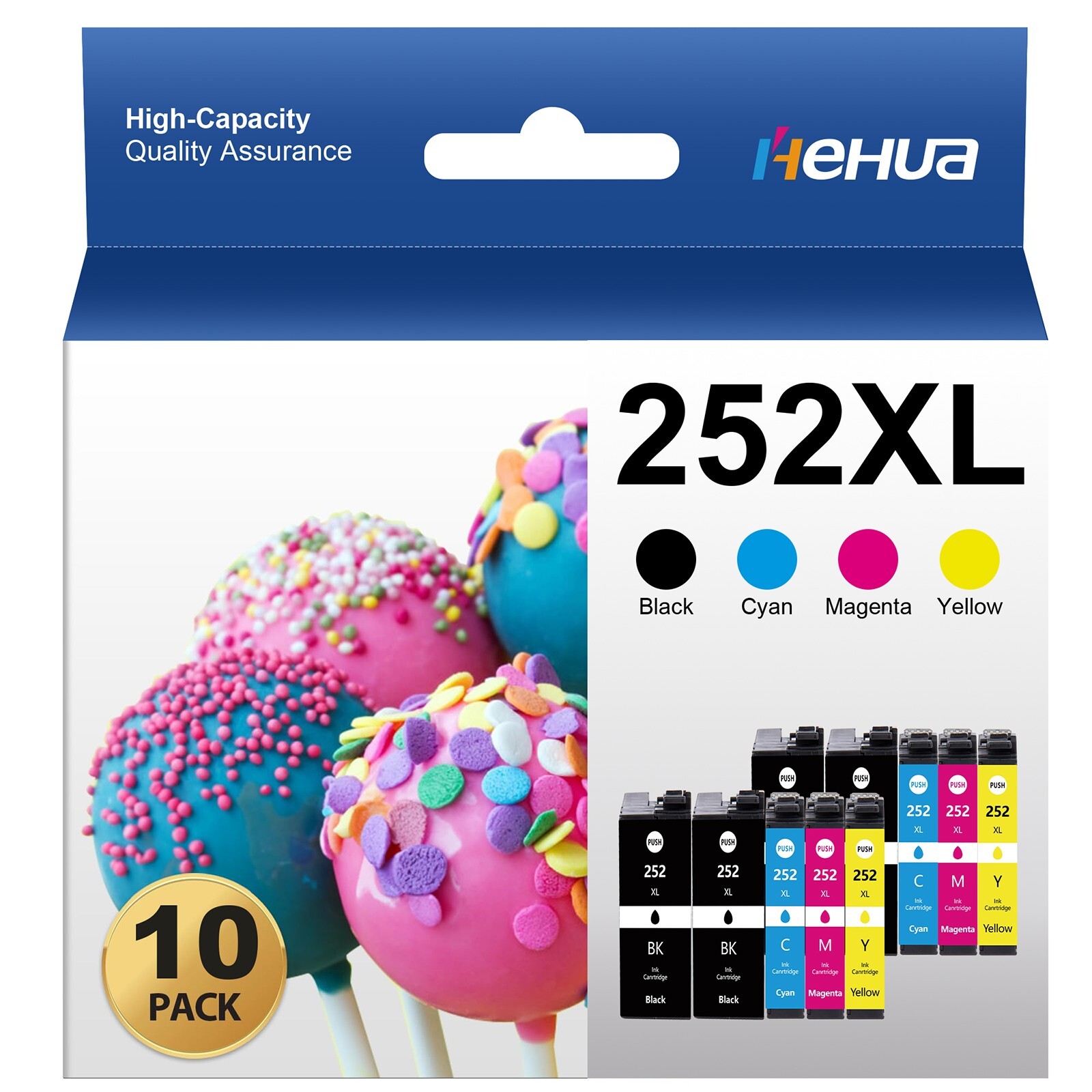 10PK T252XL 252XL Ink Cartridge For Epson WorkForce WF-3620 WF-3640 WF-7610 7110