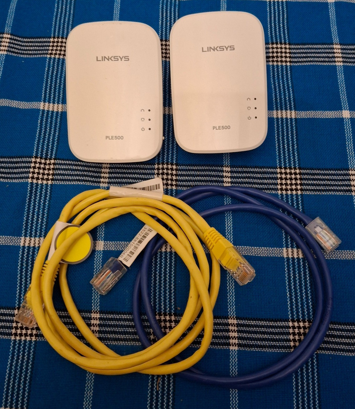 Cisco Linksys Powerline Adapter PLE500 White 2Pcs Lot w Ethernet Cable G2U