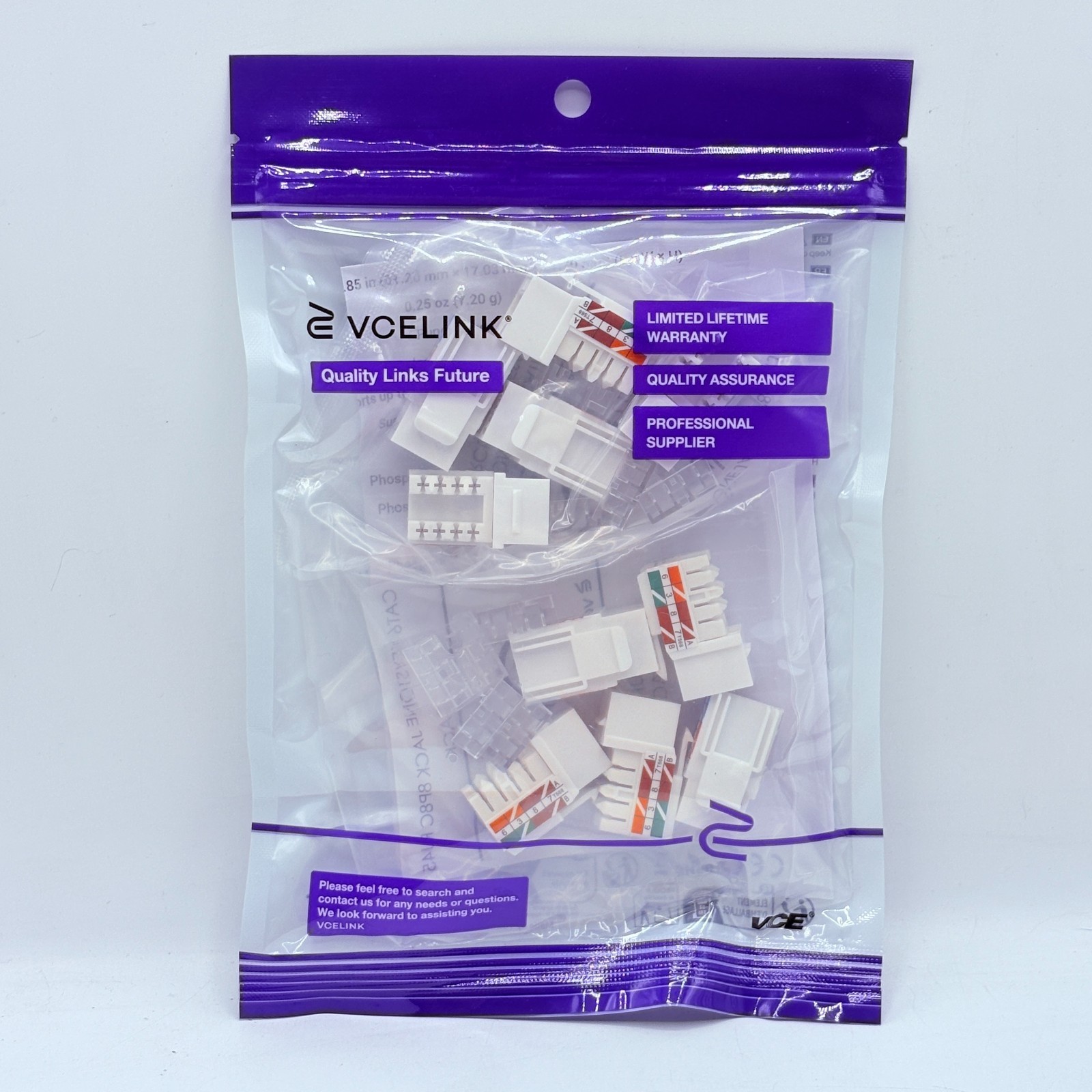 10 pc. Lot CAT6 Keystone Jack White Ethernet 110 Punch Down 8P8P RJ45 Cat6