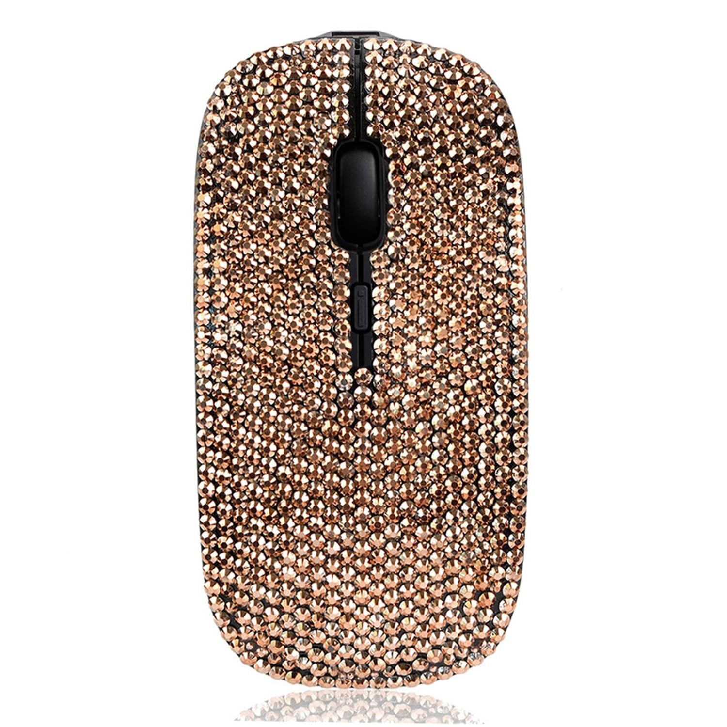 Luxury Bling Rechargeable Wireless Mouse with Austrian Crystal Rhinestone,Fla...
