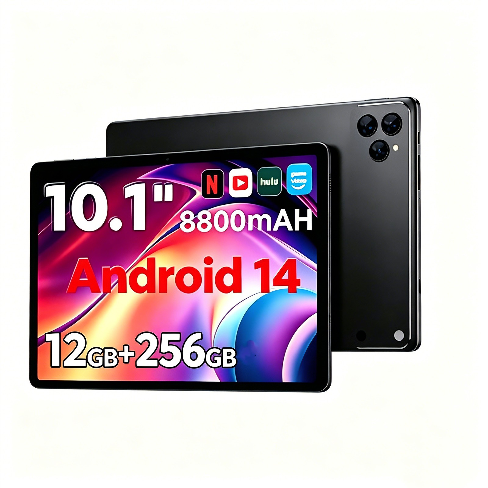 10.1 Inch Android Tablet 12GB+256GB 1920×1200 Display 8800mAh for Work and Study