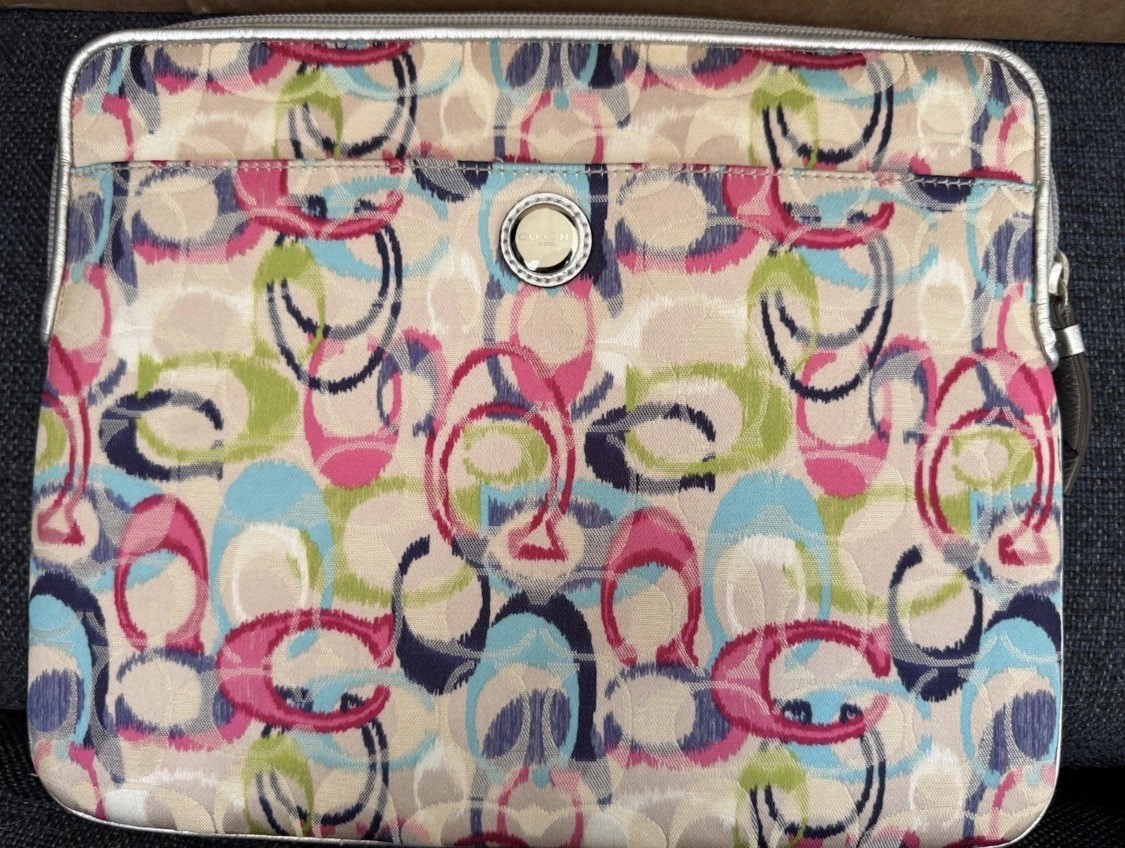 Coach Poppy Ikat Universal Sleeve Zip Around Cover Case