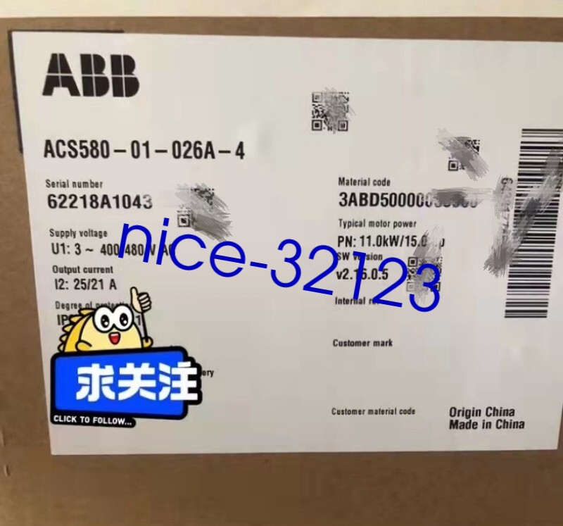 1pc ABB ACS580-01-026A-4 frequency converter 3PH 11KW