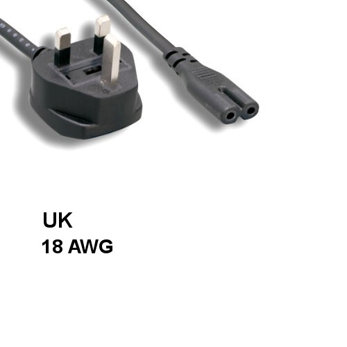 10x 6ft UK Britain Non-Polarized 2Pin Power Cord IEC60320 C7 to BS 1363 5A/250V