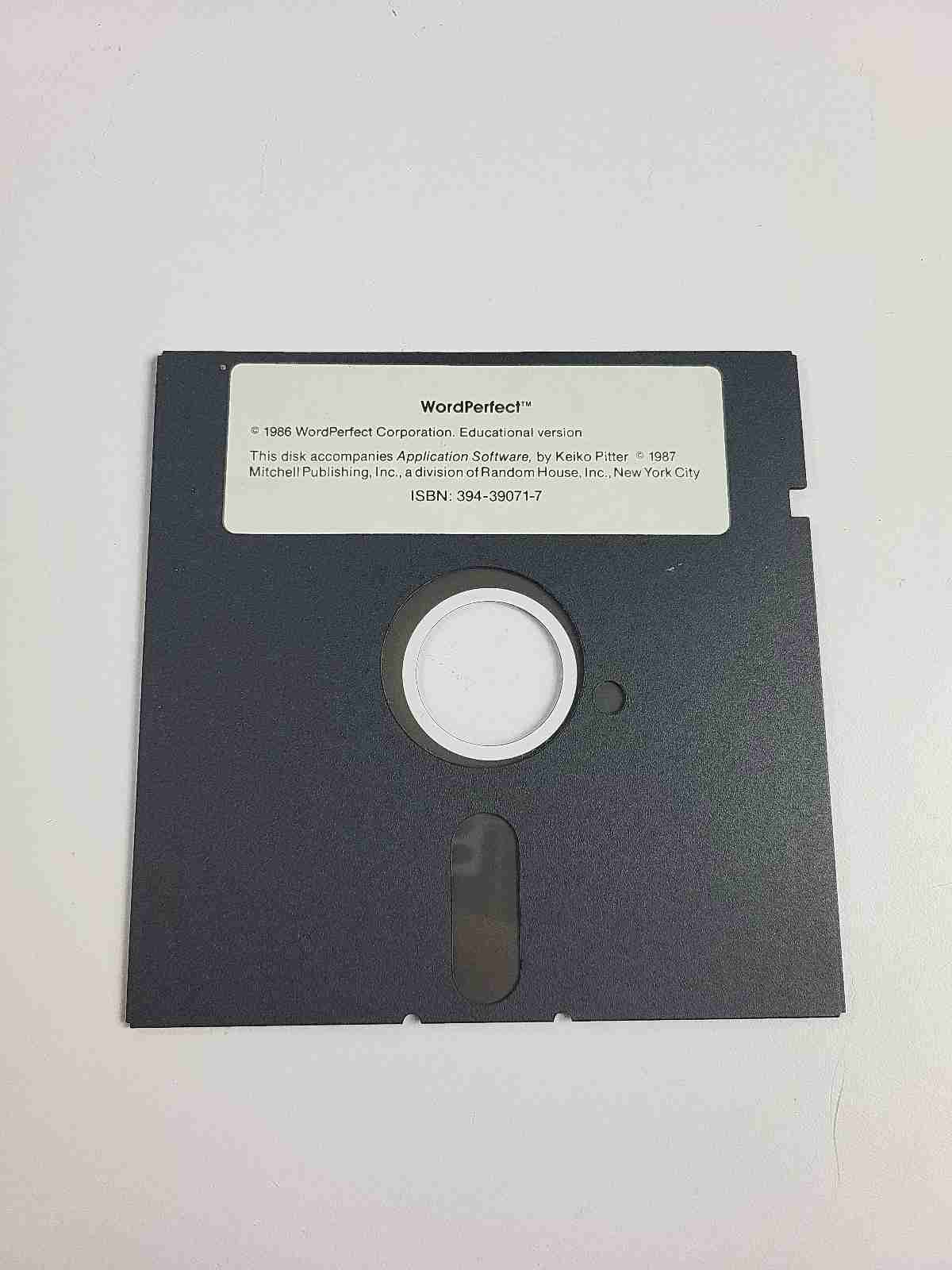 Vintage 1986 WordPerfect 5.25" Floppy Disk Software Install 1991 Word Perfect