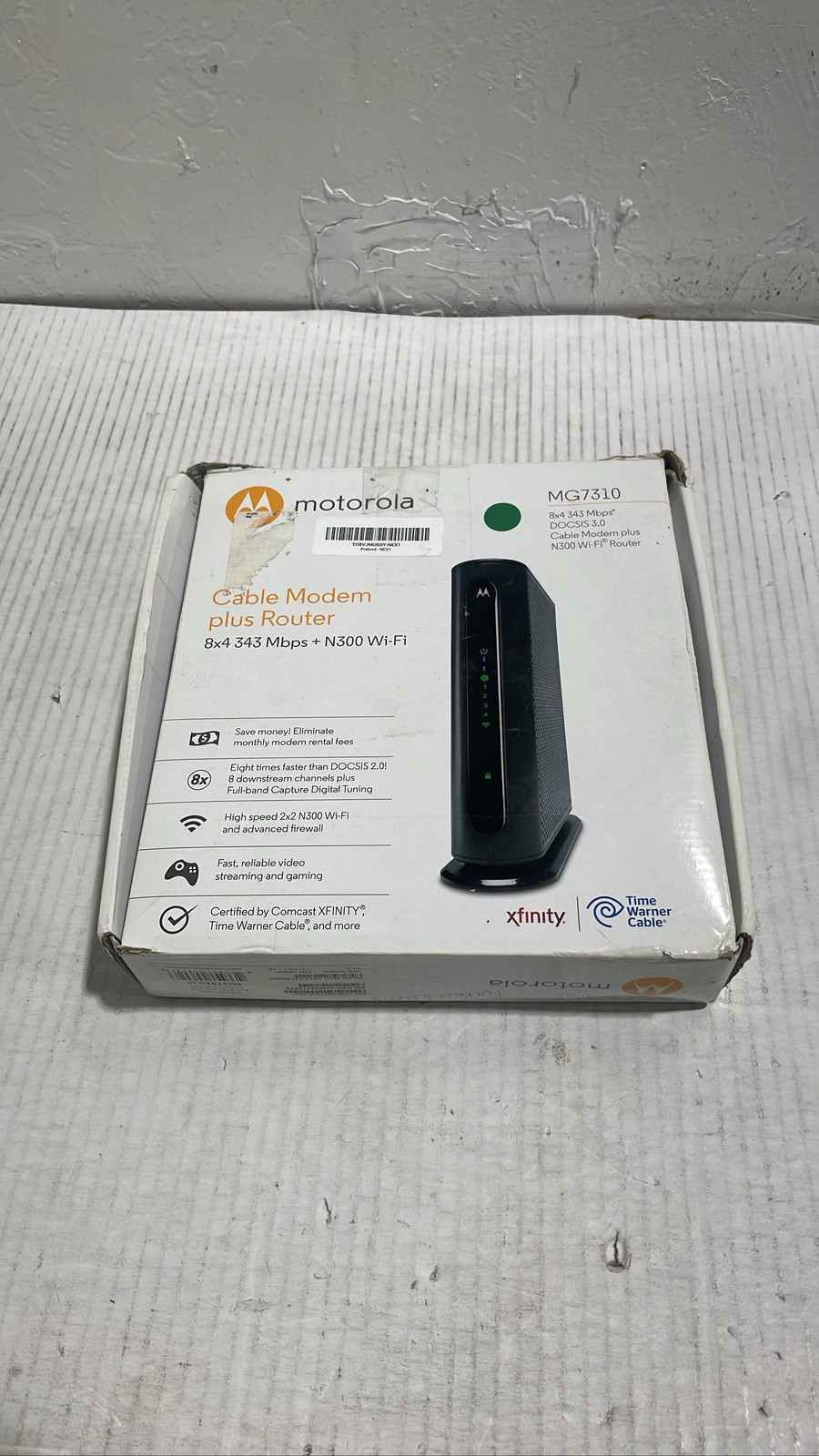 Motorola MG7310 8x4 343Mbps DOCSIS 3.0 Cable Modem N300 WiFi Router