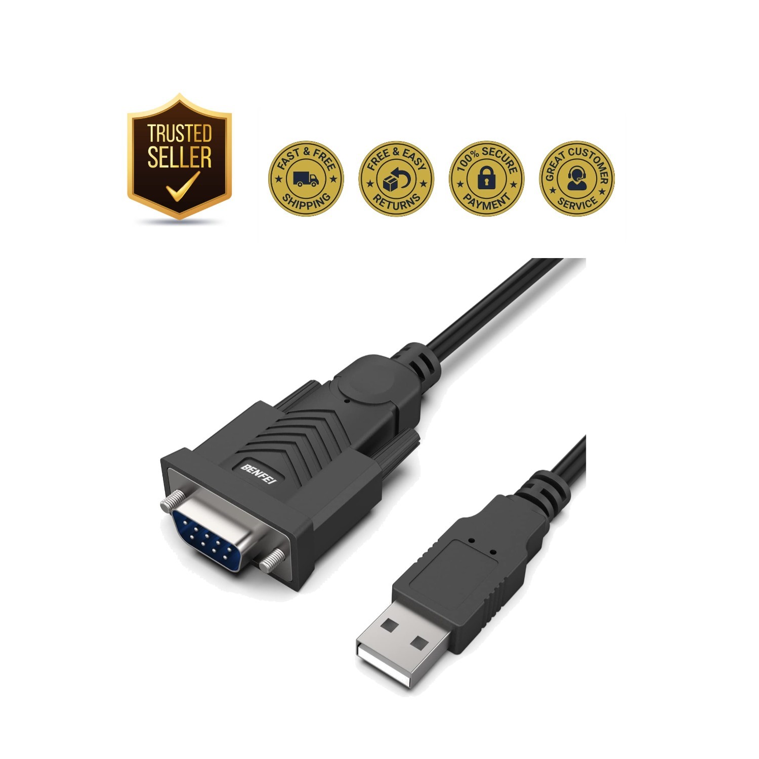 1.8M USB to DB9 Serial Adapter - Prolific Chipset for Seamless Device Connection