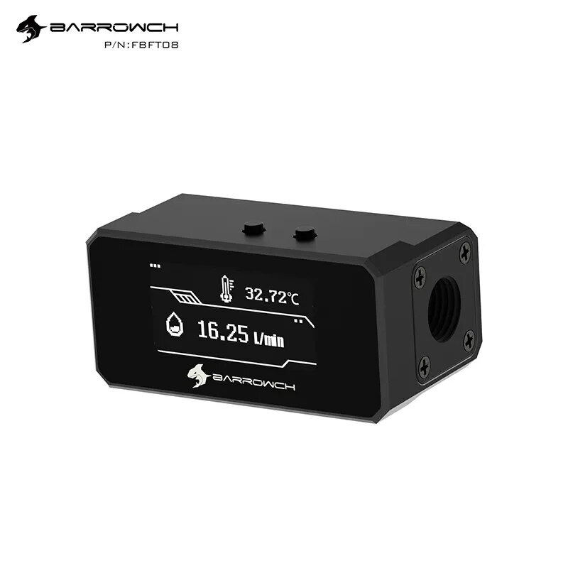 BARROWCH Water Cooling OLED Digital Display Real-Time POM Flow Temperature Meter