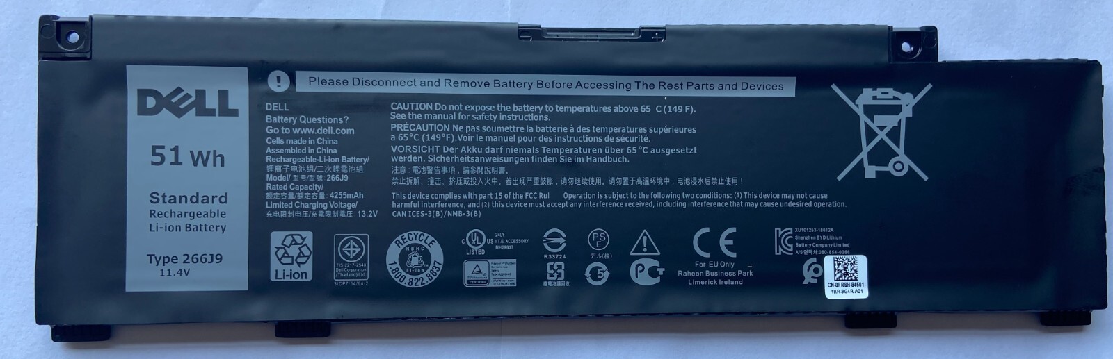 NEW Genuine 266J9 Battery For Inspiron 5490 G3 3500 3590 G5 5500 5505 Series51WH
