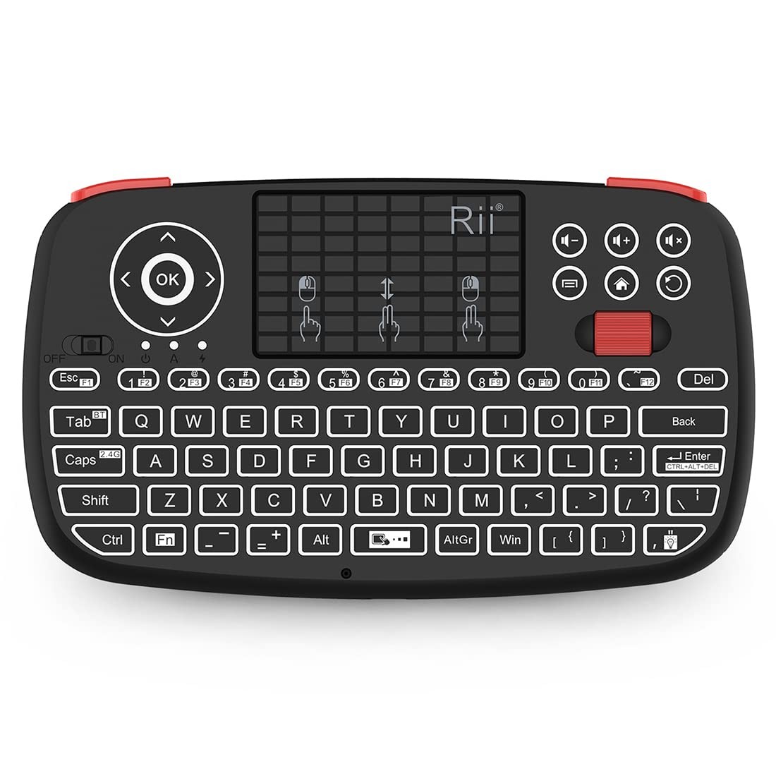 (Upgrade) i4 Mini Bluetooth Keyboard with Touchpad, Blacklit Portable Wireles...