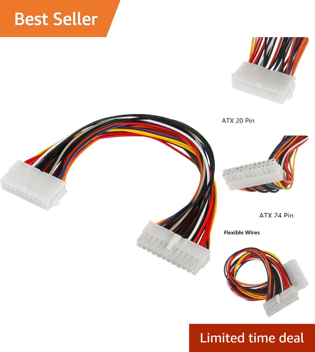 Reliable 30cm ATX 20-Pin to 24-Pin Power Adapter - High-Performance Cable