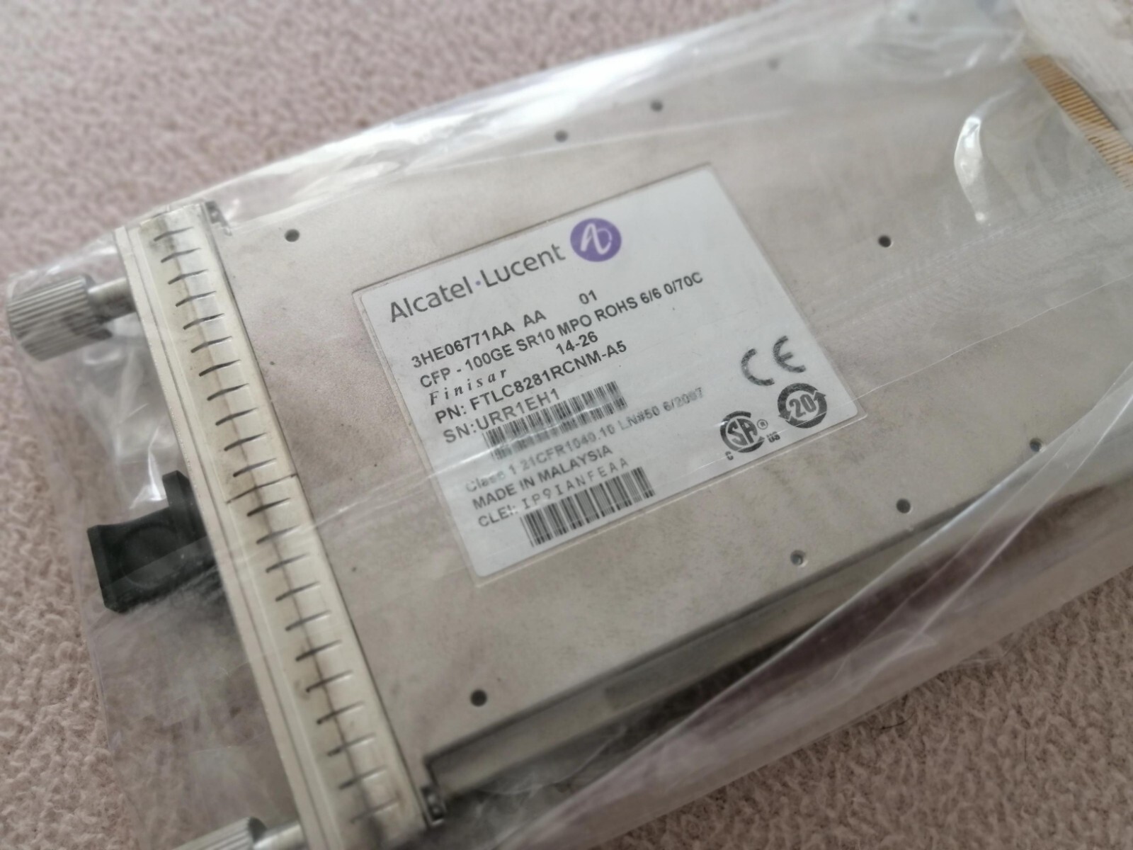 ALCATEL LUCENT OPTICAL MODULE TRANSCEIVER 3HE06771AA AA01