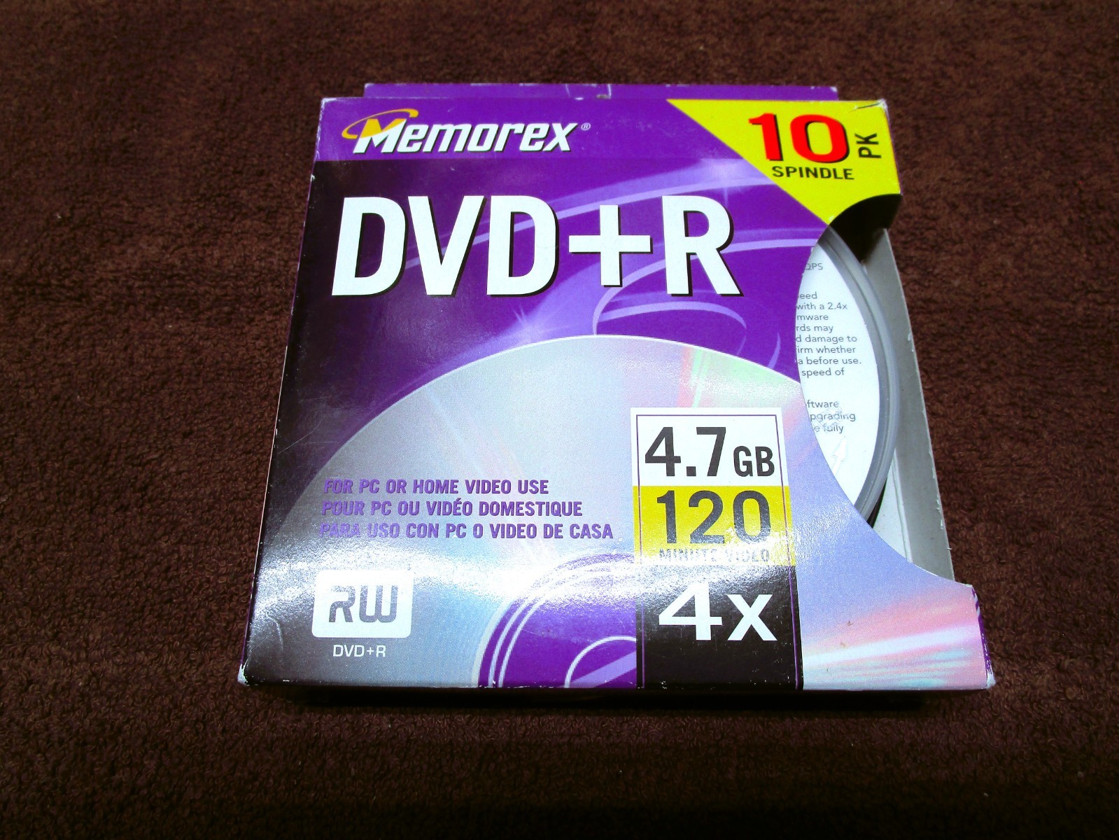 MEMOREX DVD+R 10 Pack 4X 4.7 GB 120 min RW Recordable Slim Jewel Case