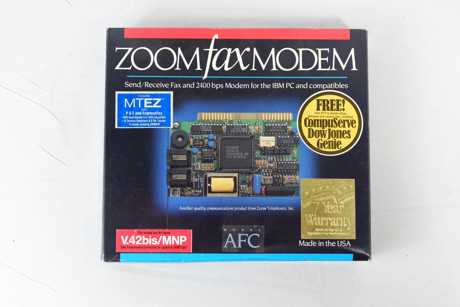 AFC Zoom FaxModem V.42bis w/ Box - Vintage