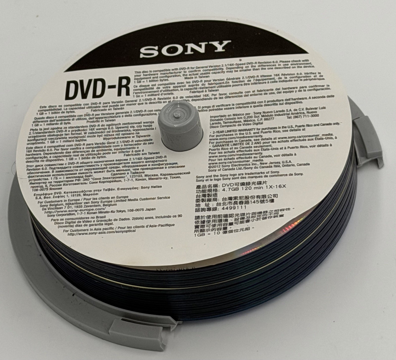 Sony DVD-R 4.7GB 16x Blank Recordable Discs Lot of 20 Unused