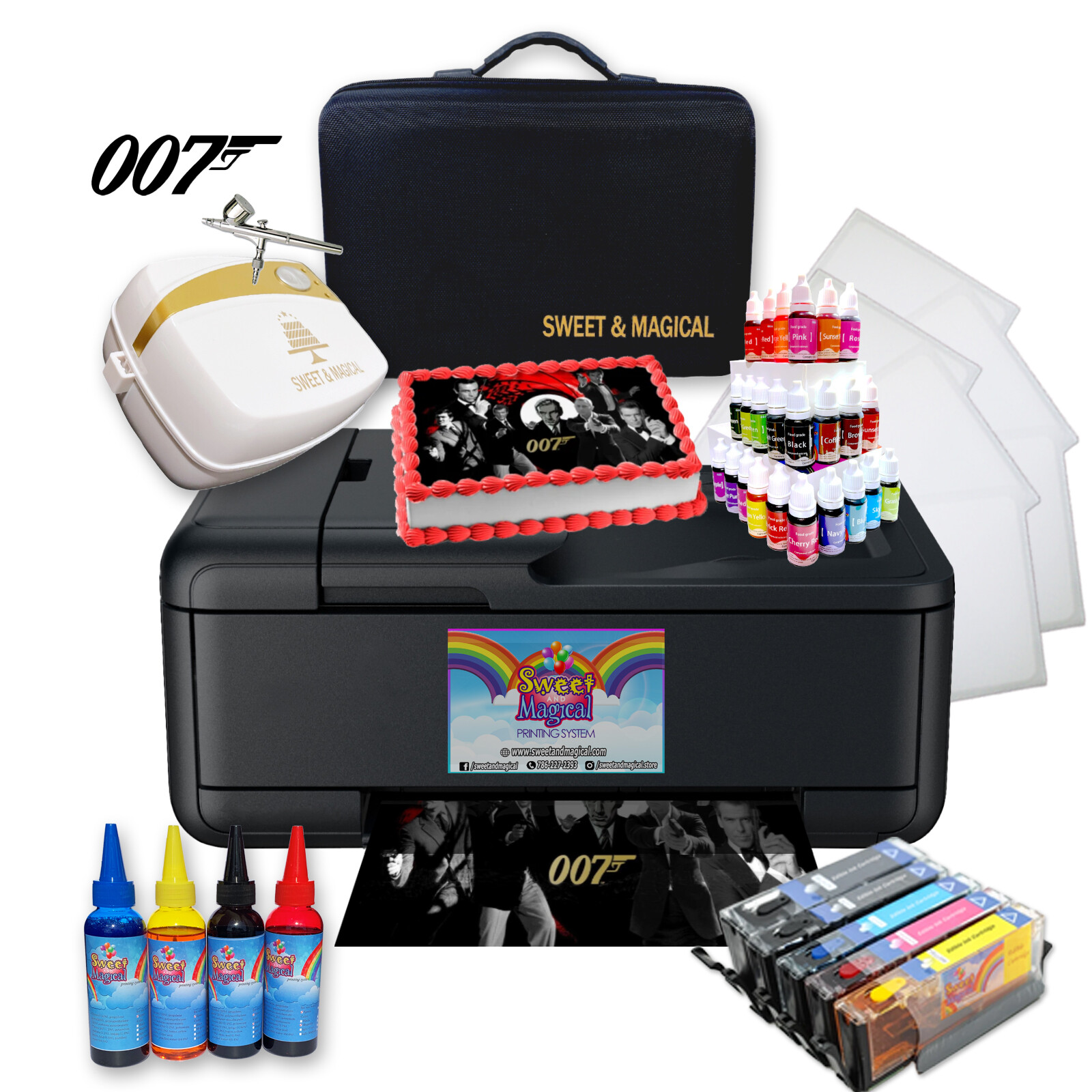  Cake Topper Image Printer, Edible Ink Cartridges,007 bundle