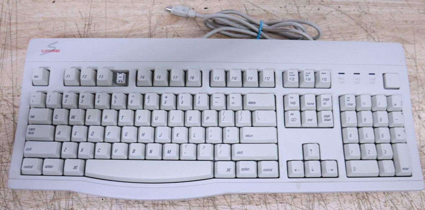 Vintage UMAX SuperMac ACK-310 Extended Keyboard for Apple Macintosh *Missing Key