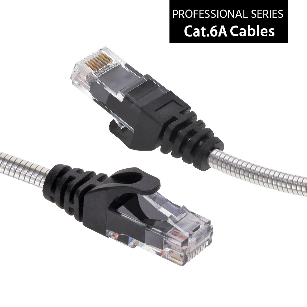 20 Pack of 7Ft CAT6A Patch Cable Armored Anti-Rodent Slim 28AWG
