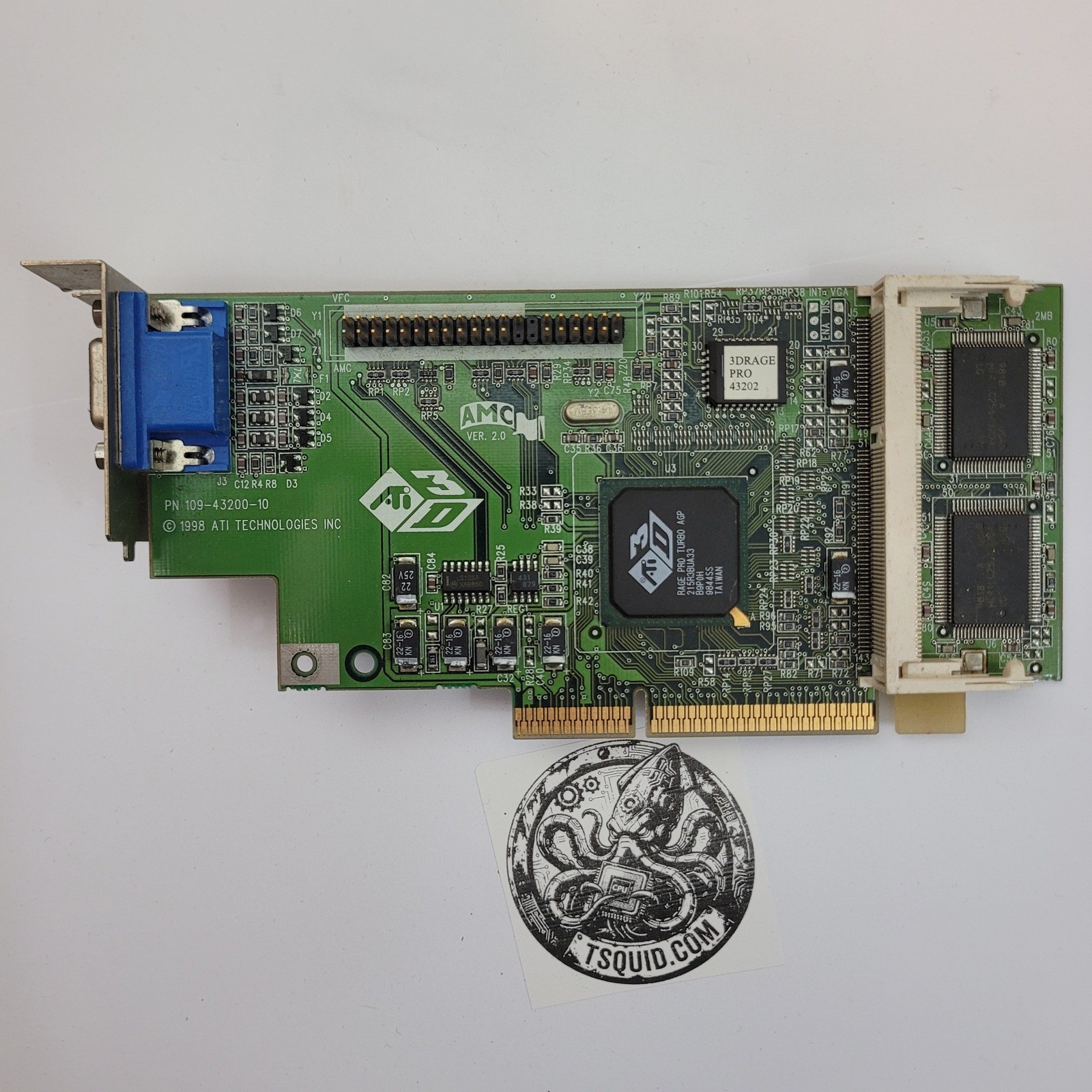 ATI Rage Pro Turbo AGP Video Card 109-43200-10 Compaq 334170-001 VGA Graphics