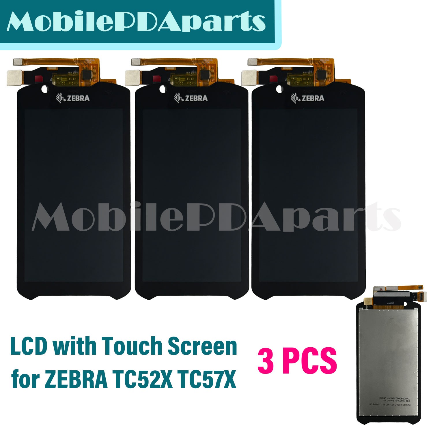 3pcs LCD with Touch Screen Replacement for ZEBRA TC52X TC57X TC52AX