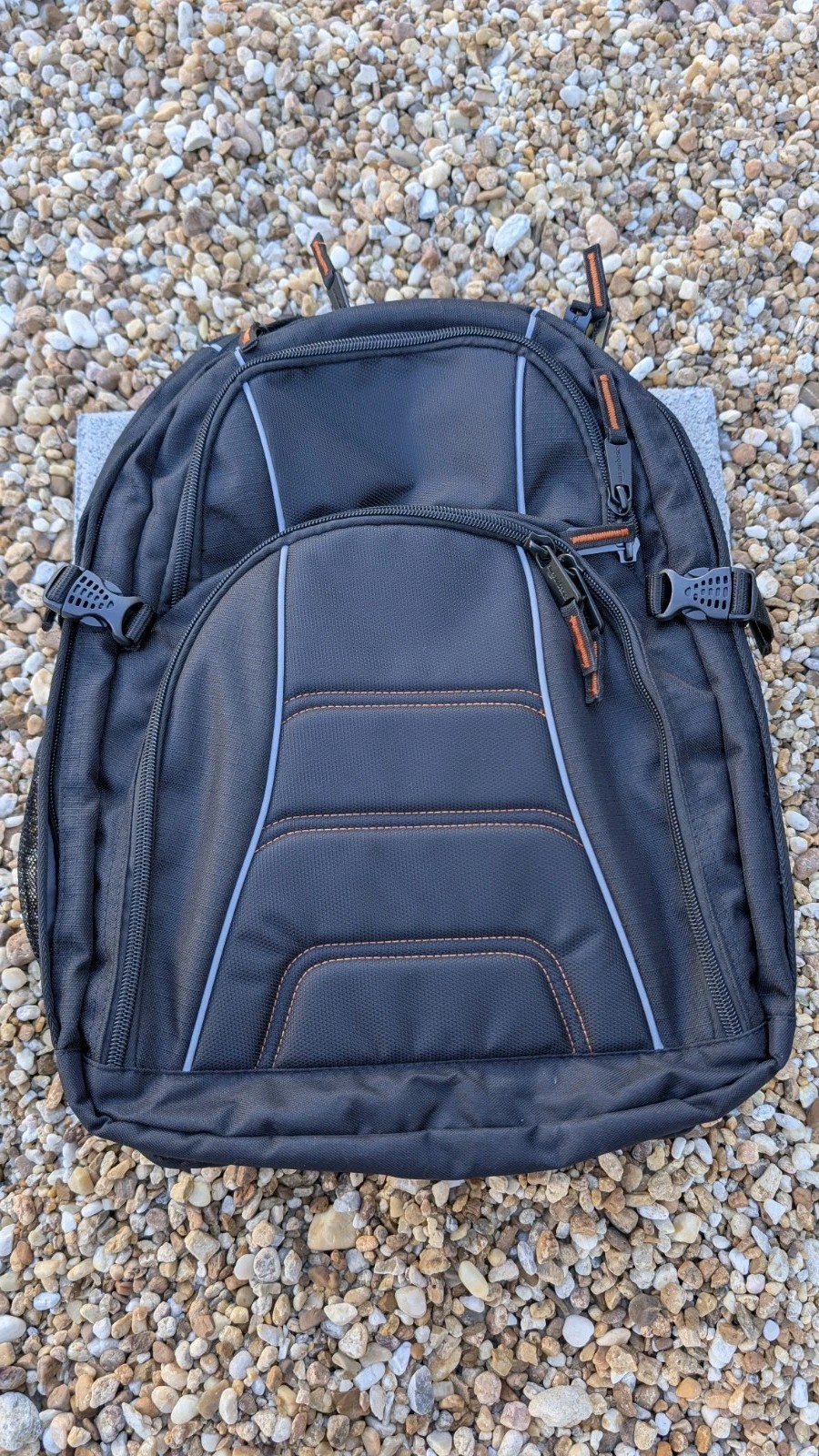 New Amazon Basics Padded Laptop Backpack 17-Inch Travel Work School Bag, Black