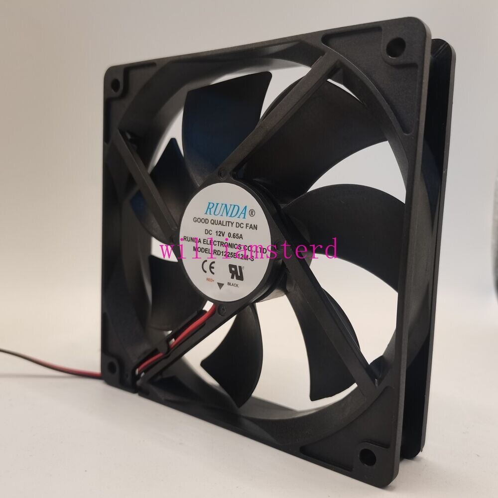 1 PCS For RUNDA Fan RD1225B12M-S DC12V 0.65A 12025 12cm 2 wire cooling fan